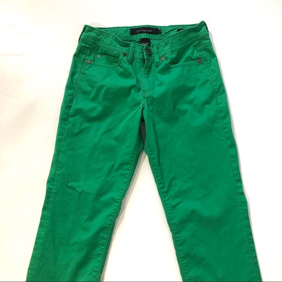Calvin Klein Jeans Green Skinny Crop Jeans - Picture 3 of 8